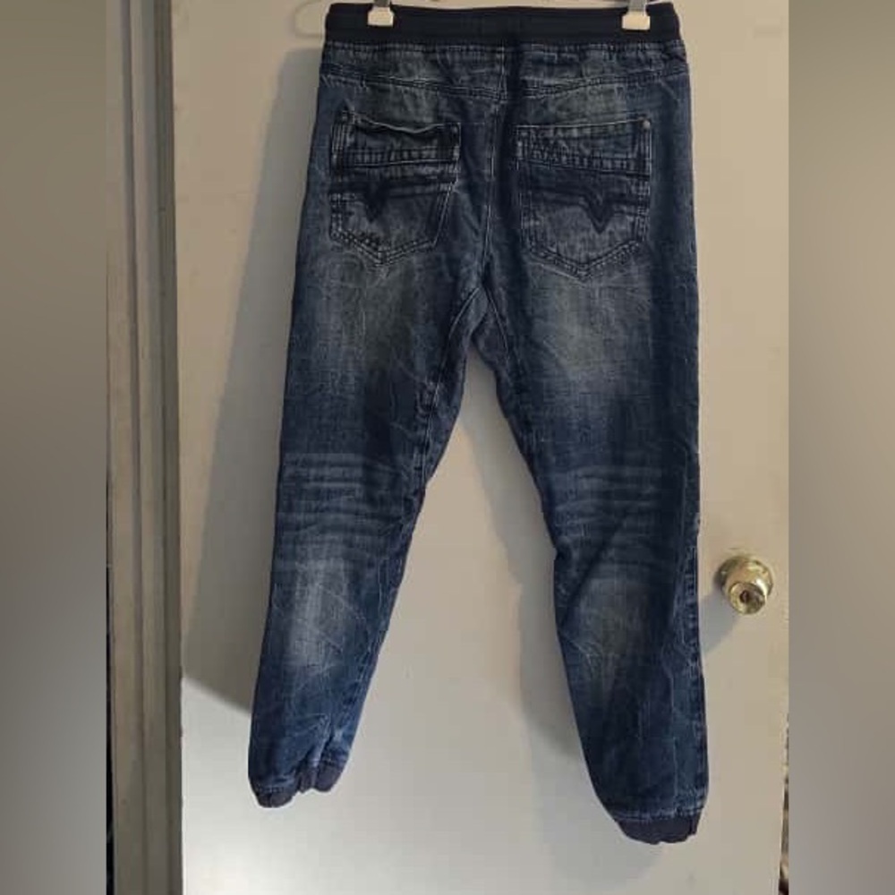 Men's Stylish Indigo Denim Jogger Pants - Picture 4 of 16